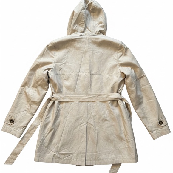 DKNY Cotton Blend Double-Breasted Trench Coat - Sand/Beige - XL (removable hood) - Picture 5 of 10
